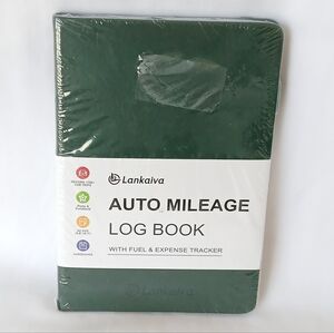 Lankaiva Auto Mileage Log Book With Fuel & Expense Tracker Hardcover Green